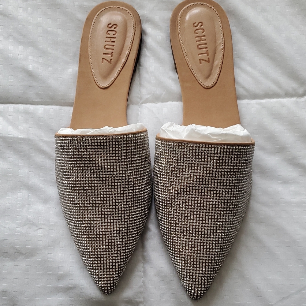 SCHUTZ Women's Brown Textured Mules